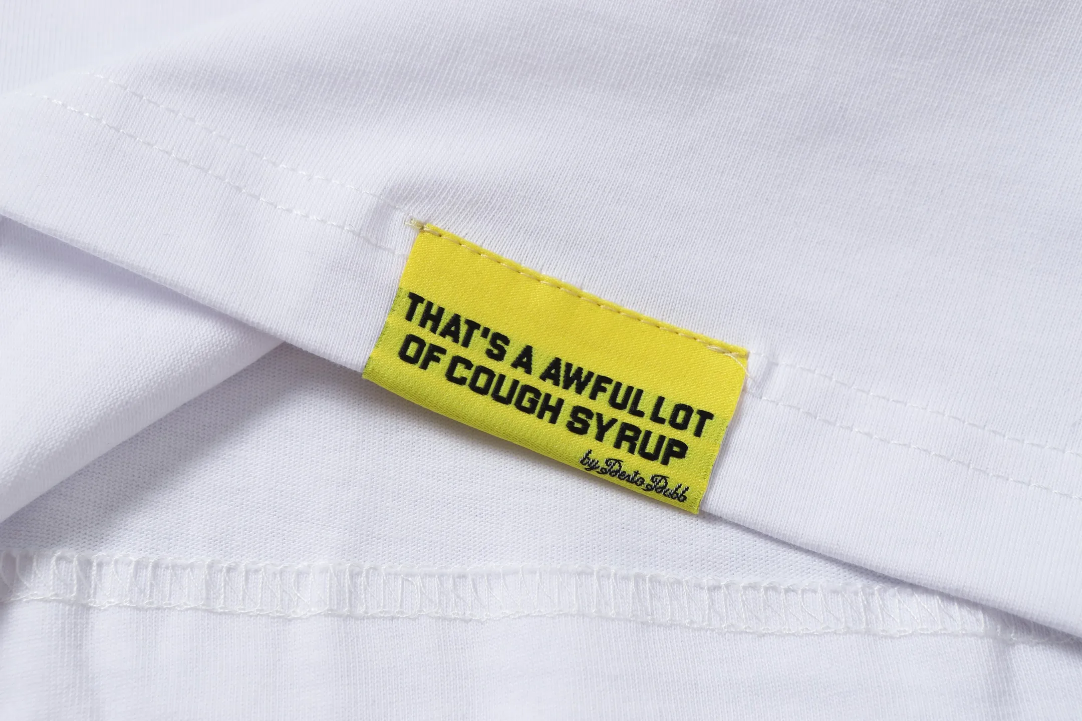 #White | THAT'S A AWFUL LOT OF COUGH SYRUP In Stock Real shot American simple trendy brand loose casual T-shirt Fabric (fabric): 32 counts Weight combed double yarn pure cotton Sizes (size): S-M L X L Color (colour): White